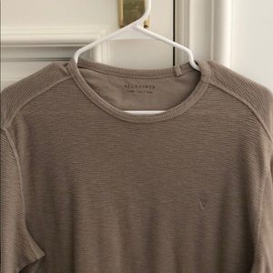 All Saints L/S Waffle Shirt, Slim Fit (Size L)